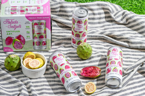 Untitled Art Florida Seltzer Prickly Pear & Guava Case 24 12oz Sleek Cans
